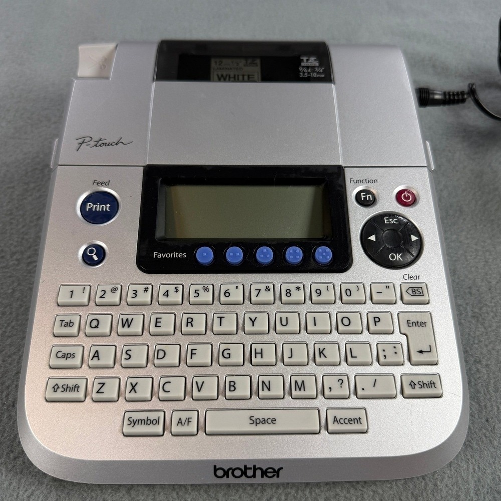 Brother P-touch PT-1830 Desktop Label Maker Silver with AC Adapter Tested
